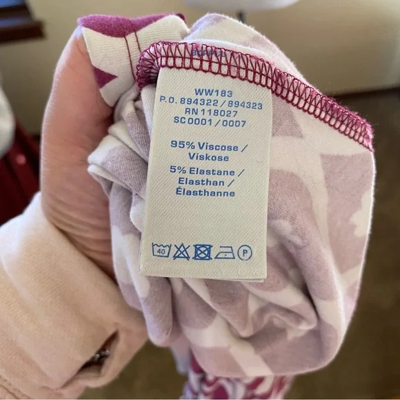 Boden Maxi Dress Long Geo Floral Print V Neck Sleeveless Purple White Twist: 10 - Picture 8 of 10